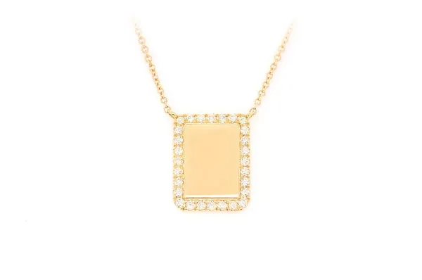 0.15CTW Rectangle Diamond Border Necklace Pendant