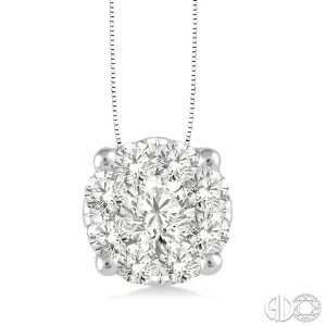 14k Diamond Illusion Cluster Pendant