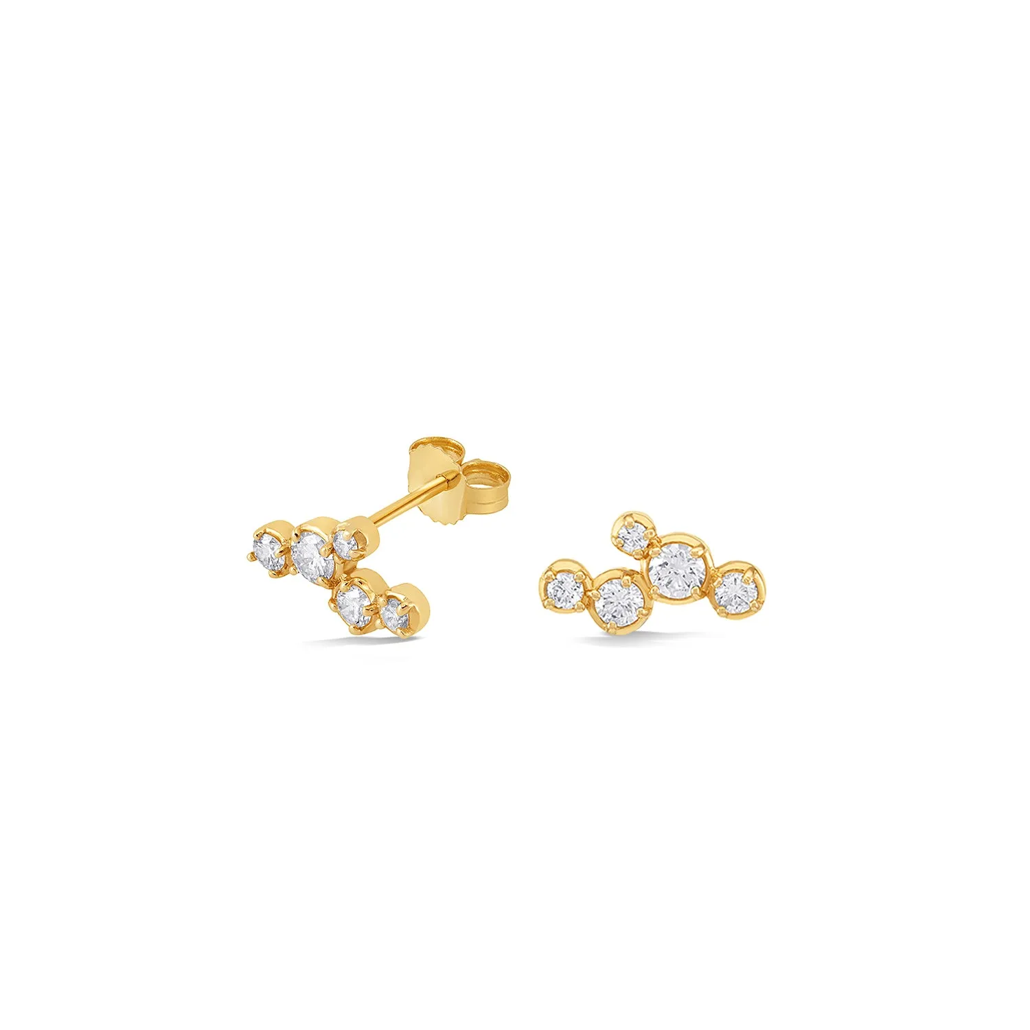 14k Stargazer Five Diamond Ear-Studs