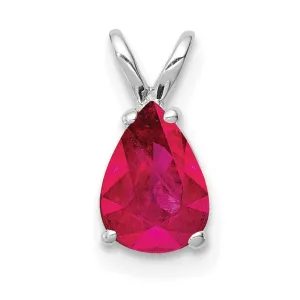 14k White Gold Ruby Pendant