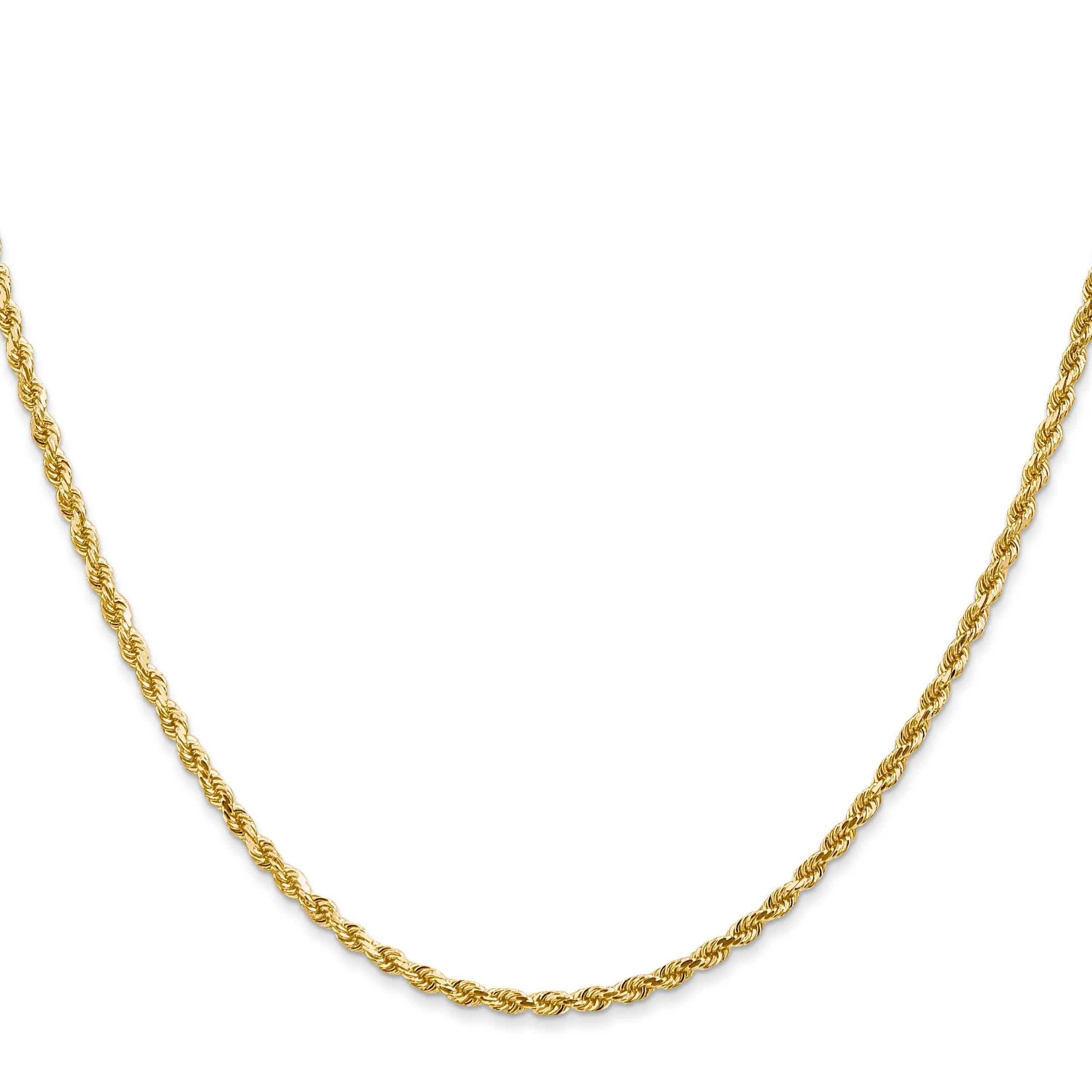 14k Yellow Gold 2.00mm D.C Rope Chain