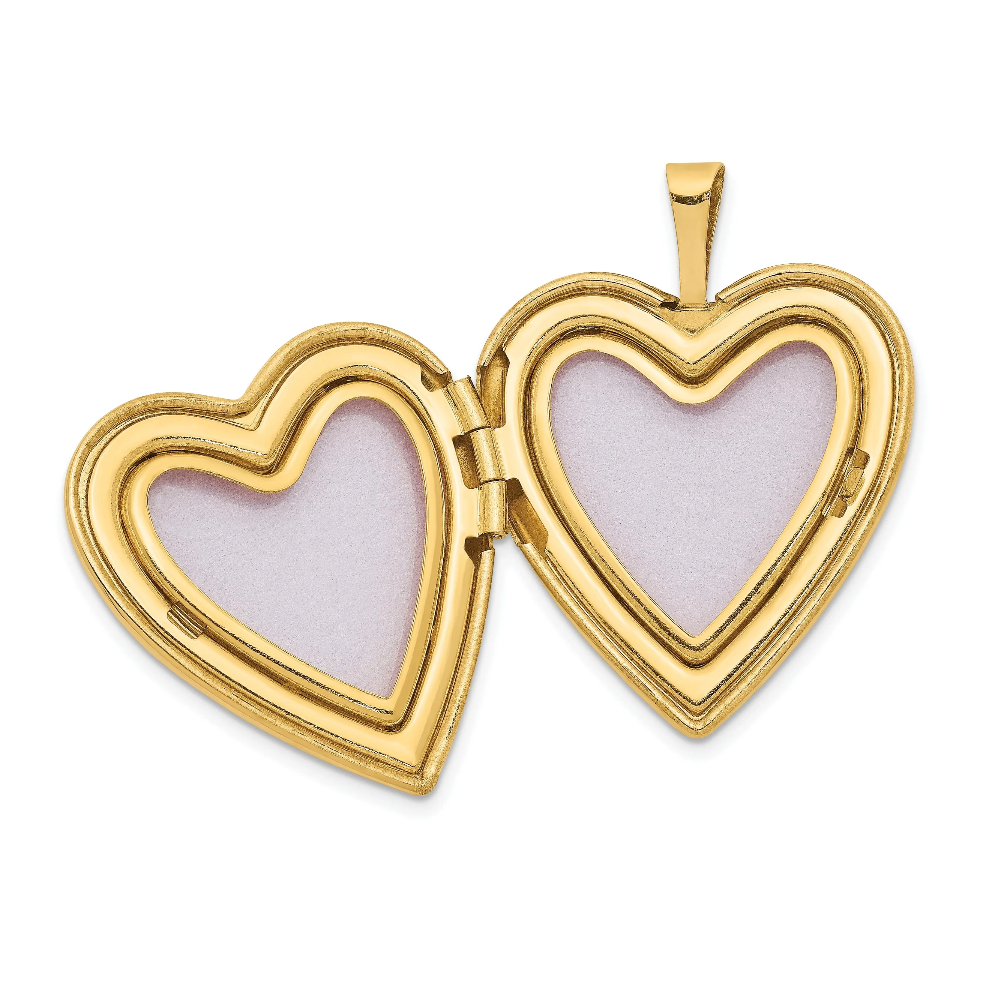 14k Yellow Gold Flower Vine Border Heart Locket