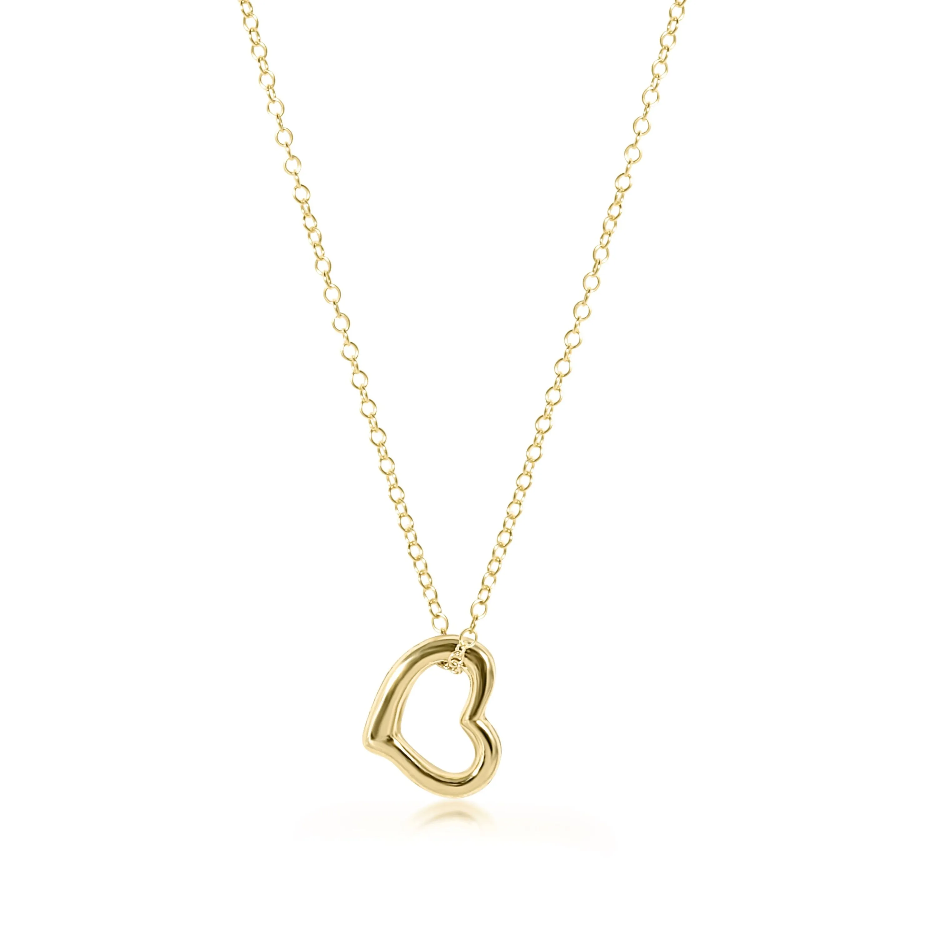 16" Necklace Gold - Love Gold Charm