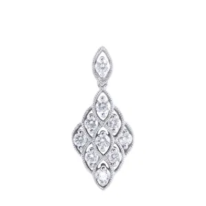 18ct White Gold 0.40ct Diamond Peacock Tail Pendant Only