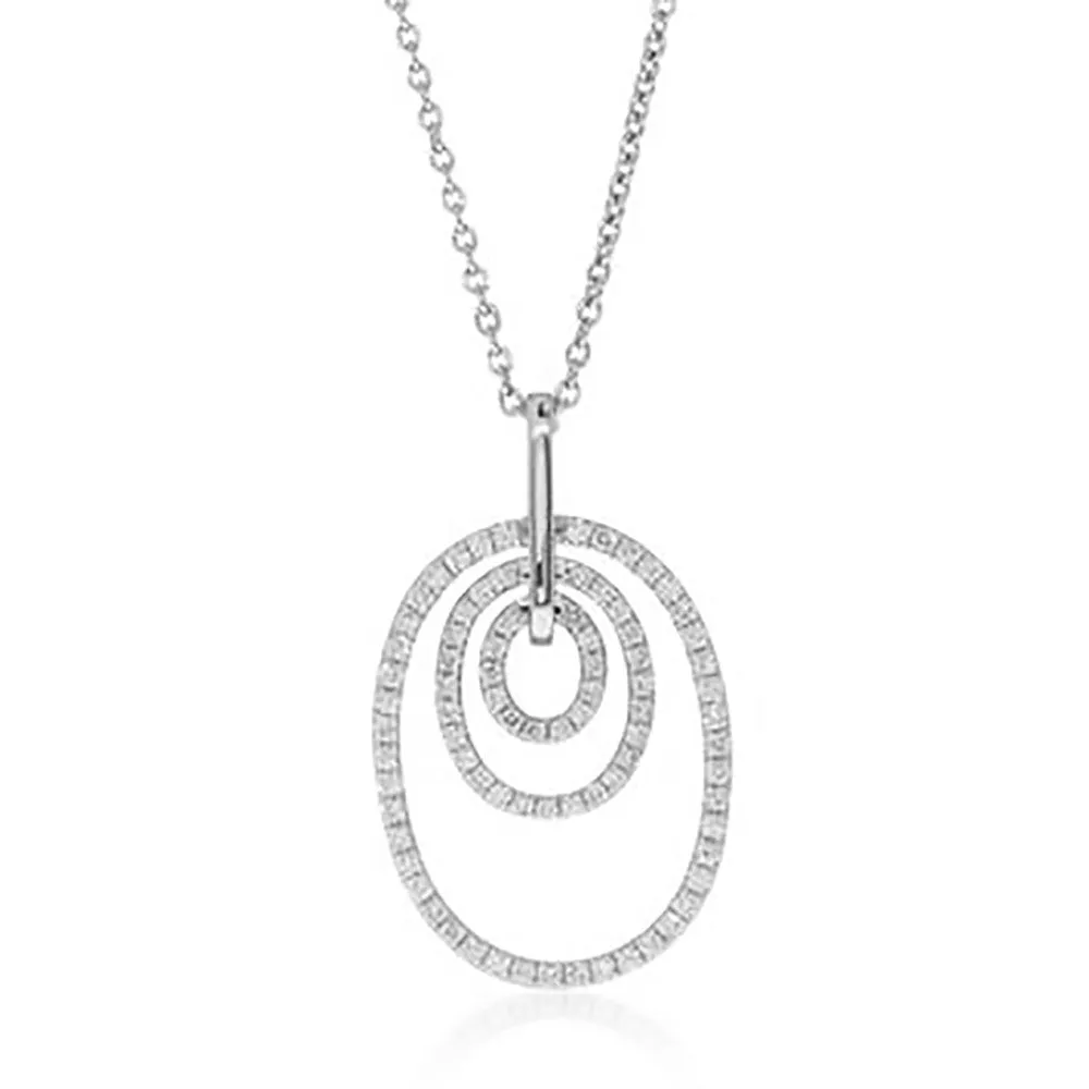 18ct White Gold .39ct Diamond Pendant