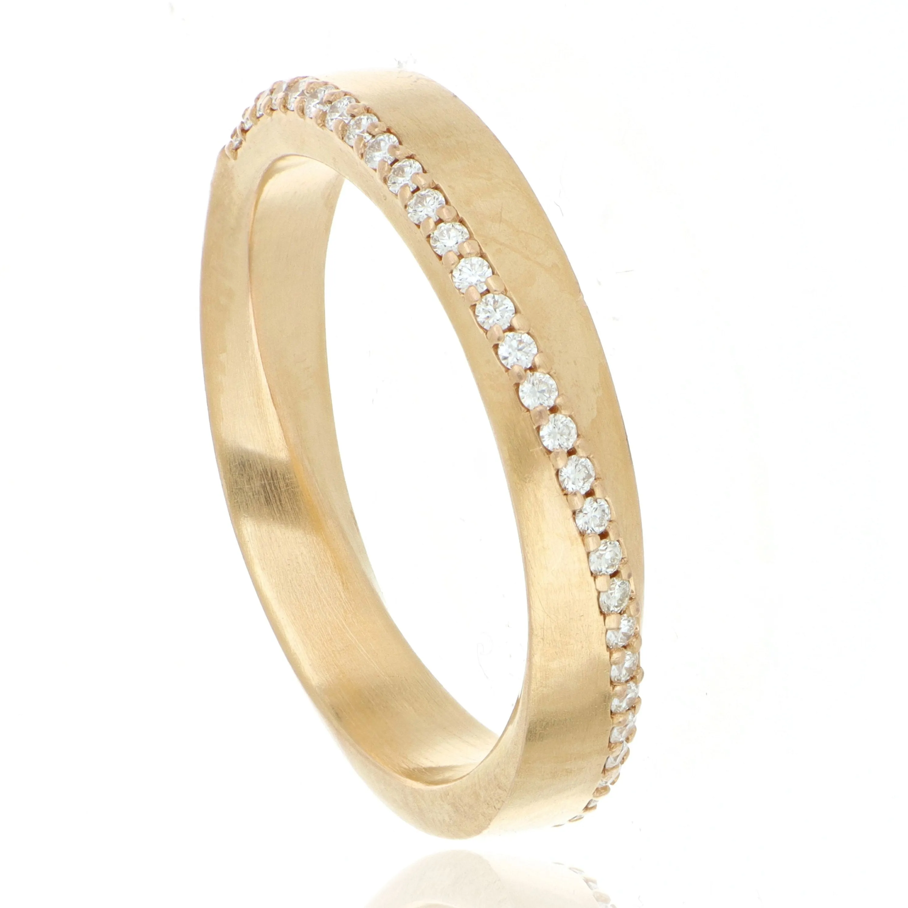 18k Rose Gold Diamond Mobius Eternity Wedding Band