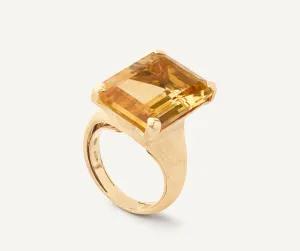 18K Yellow Gold Citrine Cocktail Ring