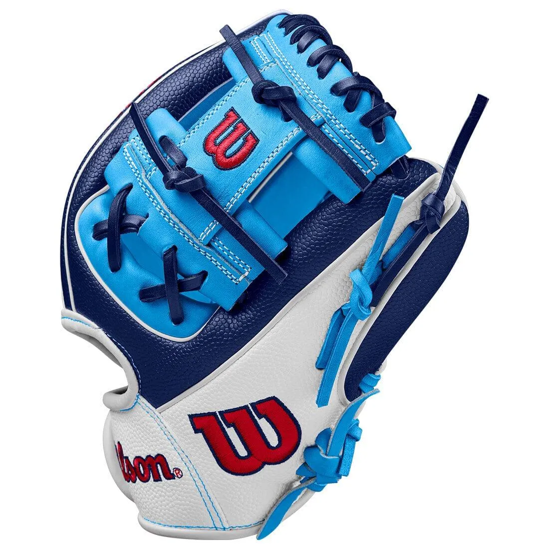 2024 Wilson A2000 SuperSkin PF88 11.25" Infield Baseball Glove: Navy / Sky Blue / White