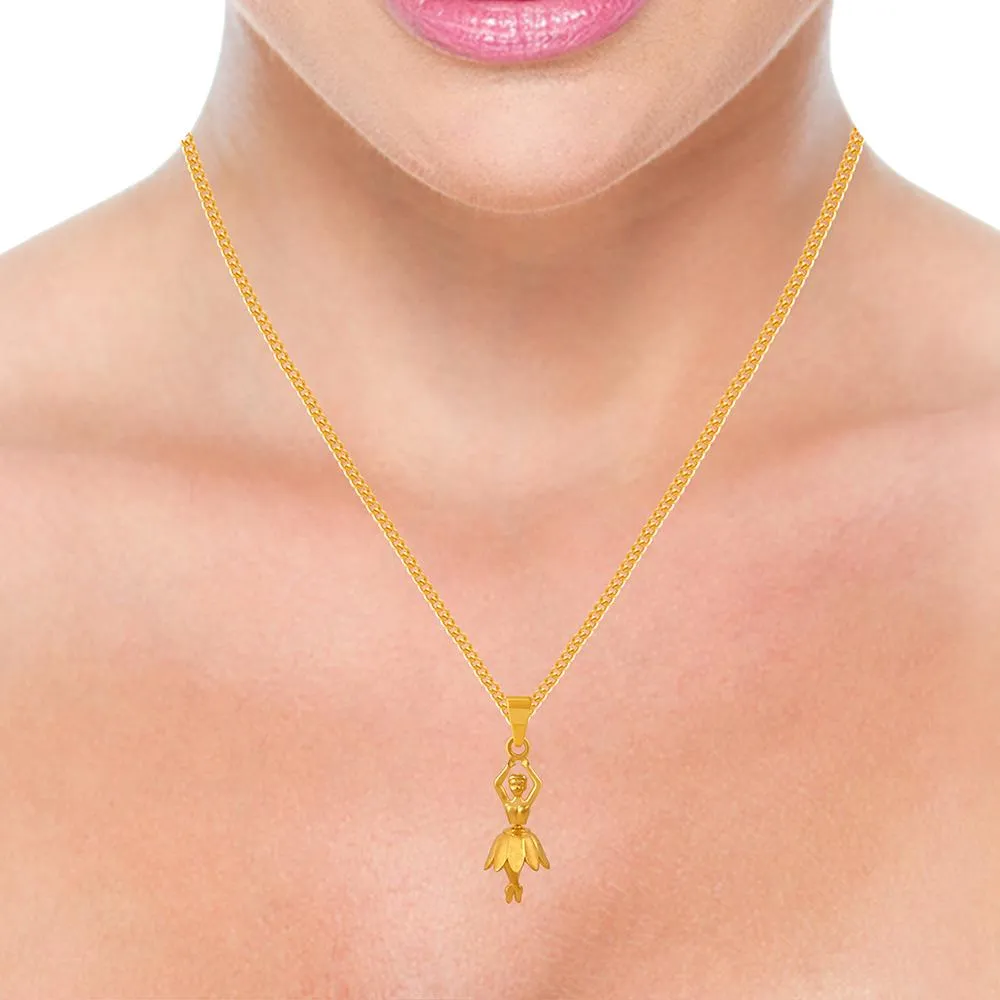 22k Gold Pendant With A Graceful Ballerina Motif