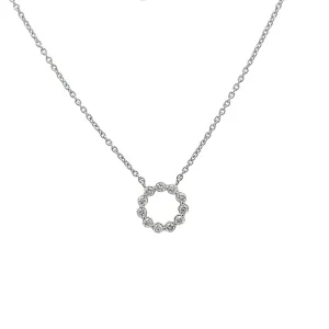 .25ct 14k White Gold Diamond Circle Pendant