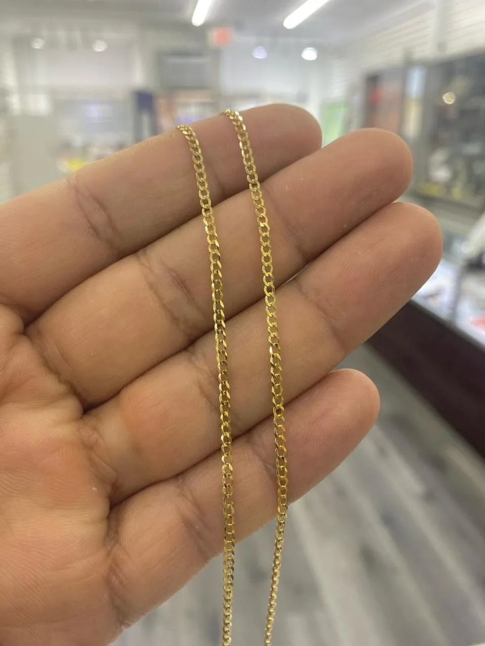 2mm Miami Curb Link Chain Necklace in 14K Yellow Gold for Babies Kids 16" Fashion Design