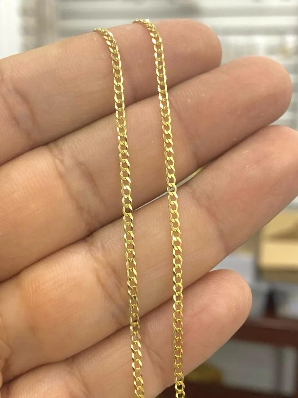 2mm Miami Curb Link Chain Necklace in 14K Yellow Gold for Babies Kids 16" Fashion Design