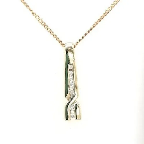 9ct Diamond Long Pendant