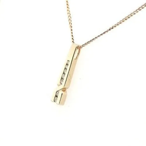 9ct Diamond Long Pendant