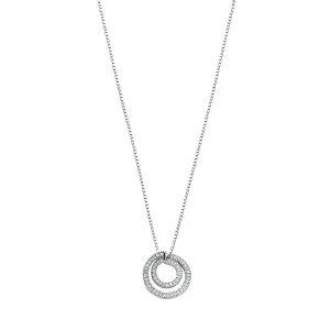 9ct White Gold 0.31ct Diamond Organic Circle Necklace