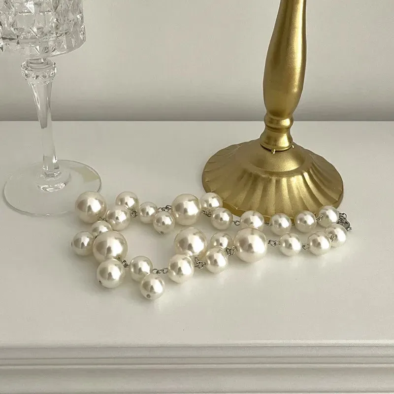 AC - Pearl Necklace: European-American style, trendy fashion for travel or weddings 2024