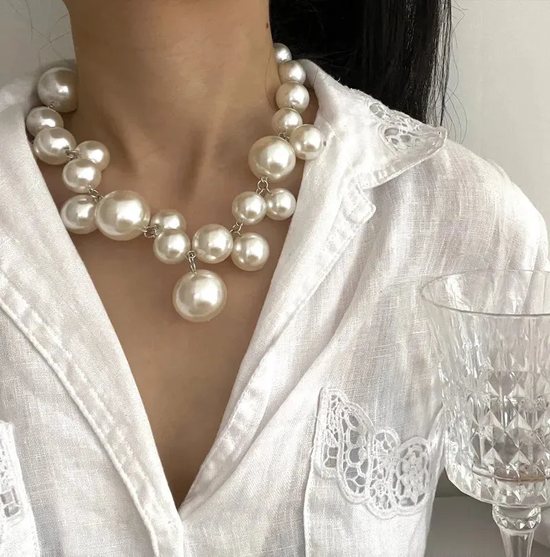 AC - Pearl Necklace: European-American style, trendy fashion for travel or weddings 2024