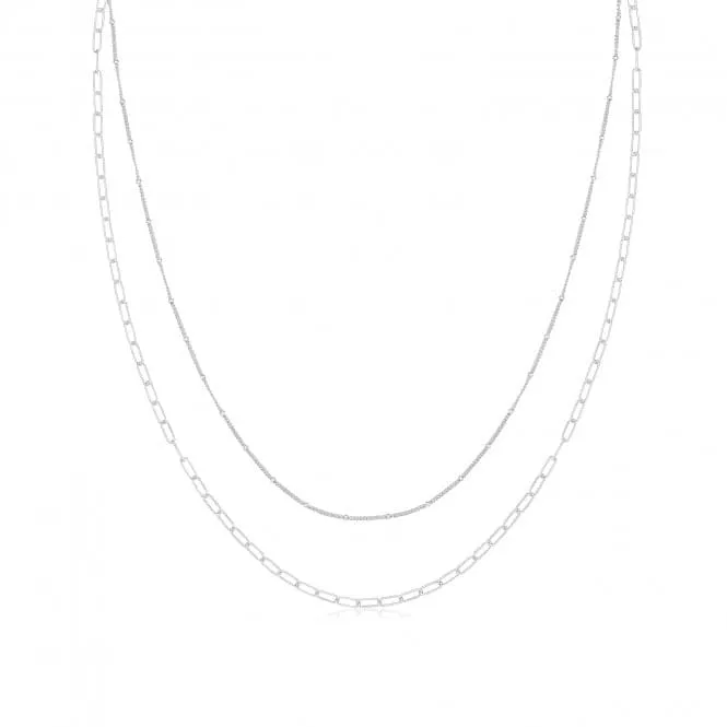 Acotis Silver Necklace Rhodium Plated Multichain G3406rh