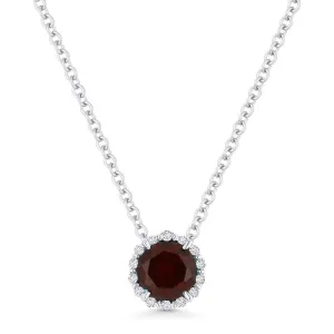 ADD A CHARM HALO STYLE GARNET AND DIAMOND NECKLACE