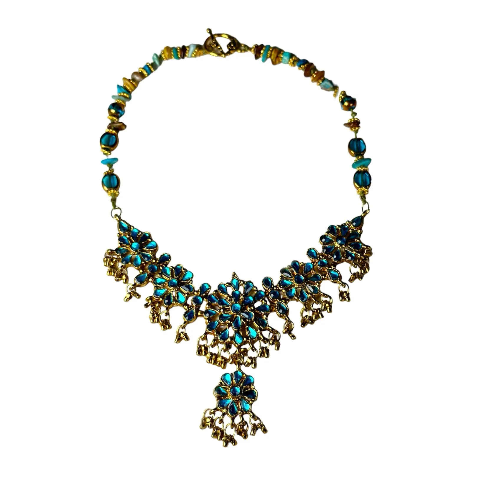 Antique Turquoise Stone Statement Necklace |  Denali Brand