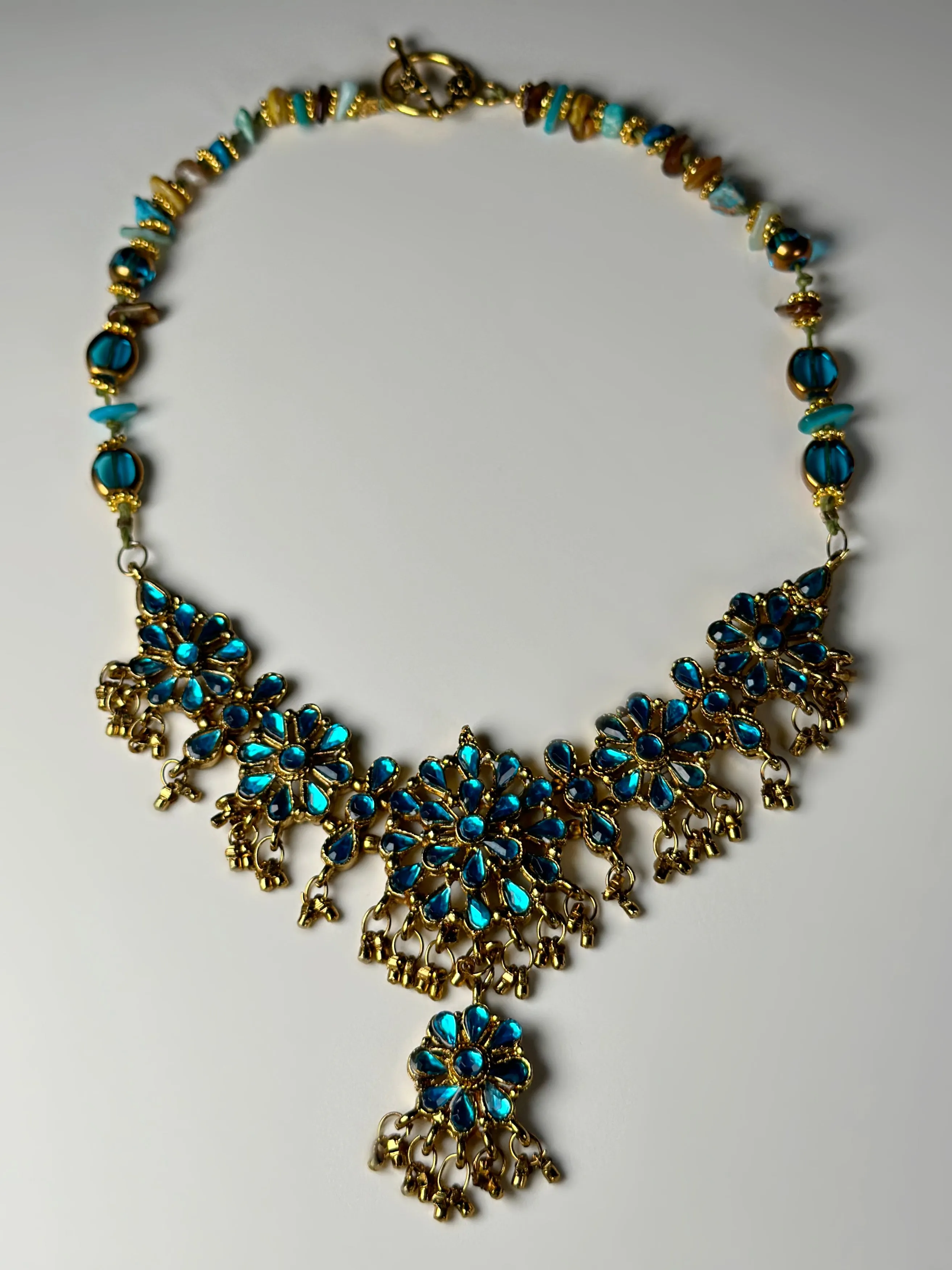 Antique Turquoise Stone Statement Necklace |  Denali Brand