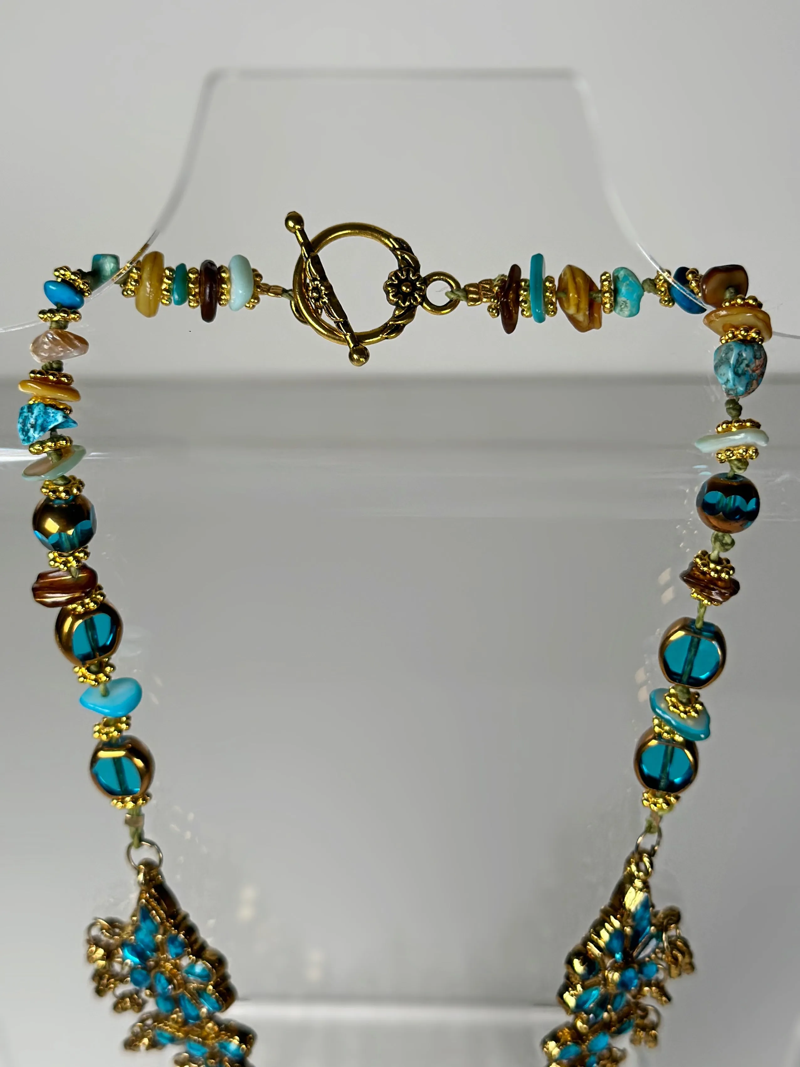 Antique Turquoise Stone Statement Necklace |  Denali Brand