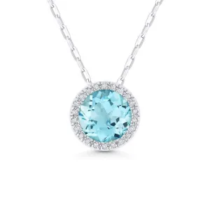 Aquamarine and Diamond Pendant