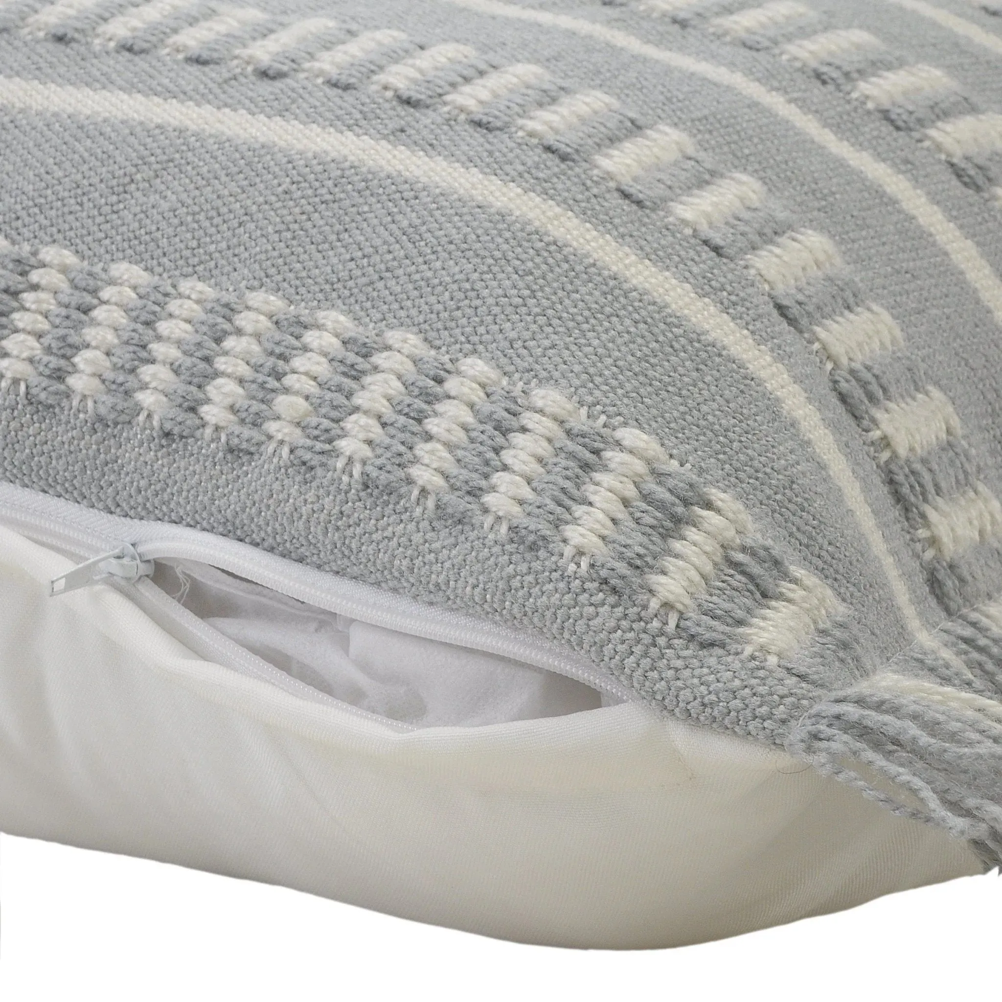 Atlantis Lr07590 Slate Blue-Gray/White Pillow