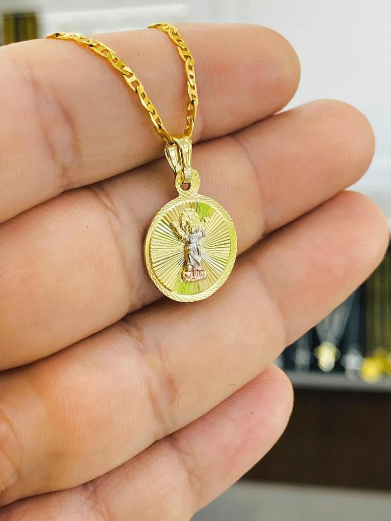 Baby Jesus Necklace Pendant Mariner Chain Divino Nino Charm 14K Gold Filled Women Men