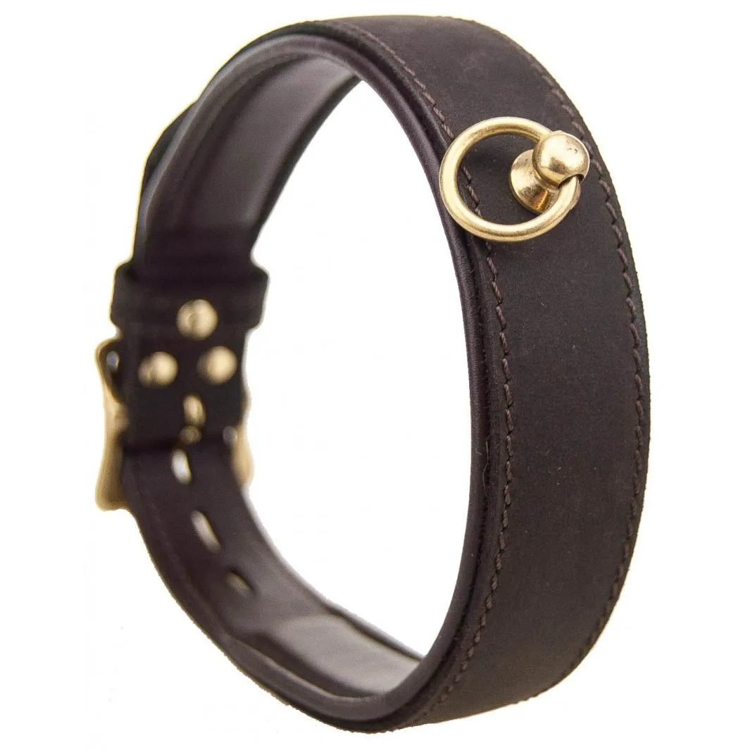 Bound Nubuck Leather Choker with O-Ring