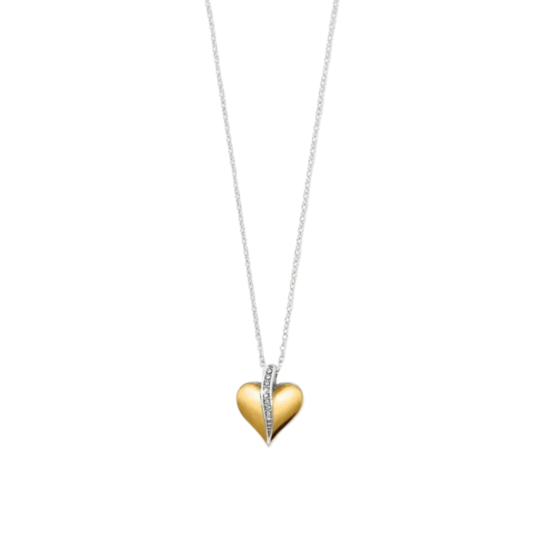 Brighton Women's Precious Heart Two Tone Petite Silver Gold Necklace