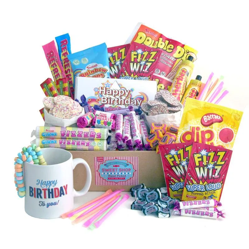 Bumper Retro Sweets Birthday Hamper with Mug and Chocolate Bar