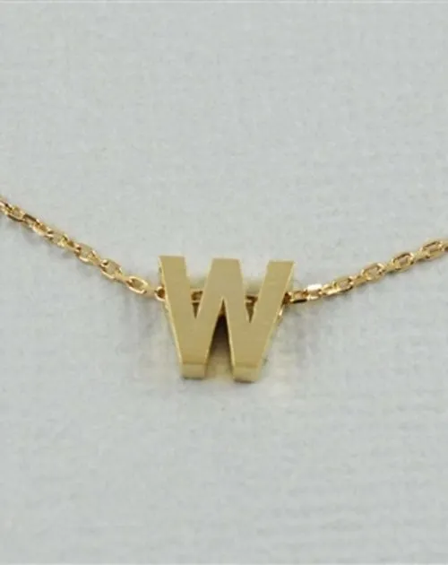 CAI Gold Block Letter initial Necklace