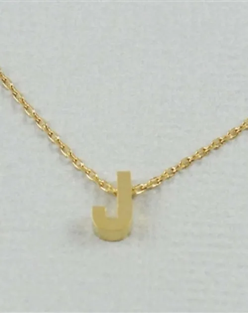 CAI Gold Block Letter initial Necklace