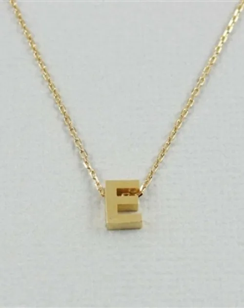 CAI Gold Block Letter initial Necklace