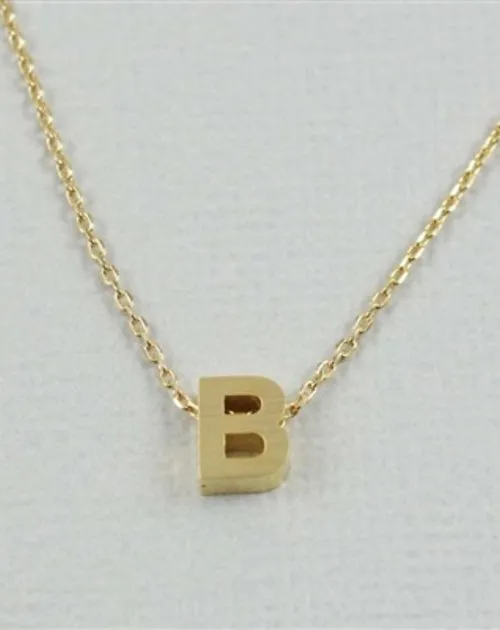 CAI Gold Block Letter initial Necklace