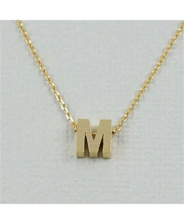 CAI Gold Block Letter initial Necklace