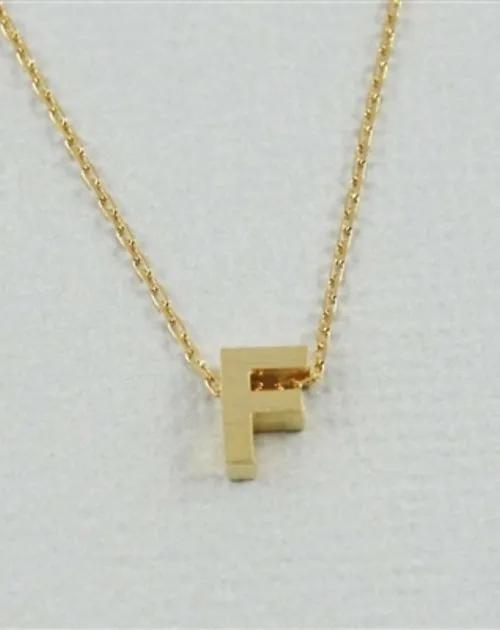 CAI Gold Block Letter initial Necklace