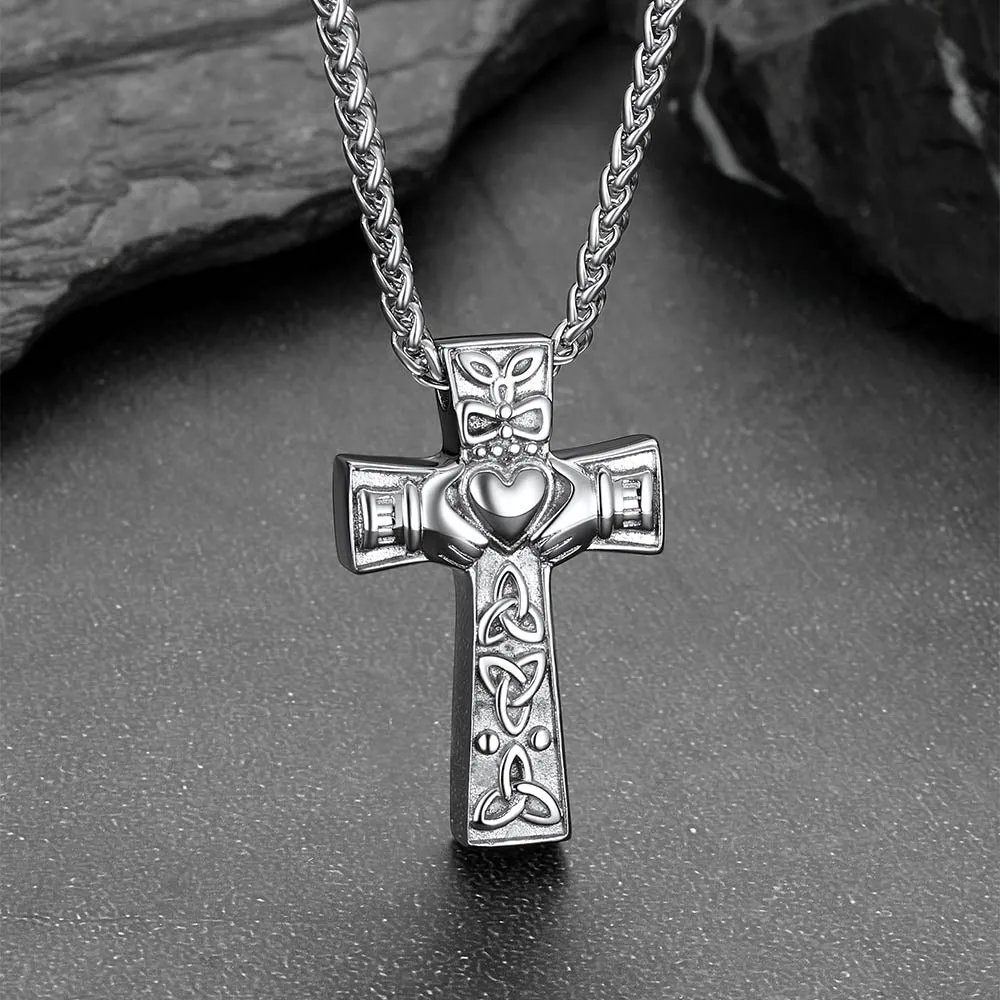 Celtic Knot Cross Urn Cremation Pendant Necklace