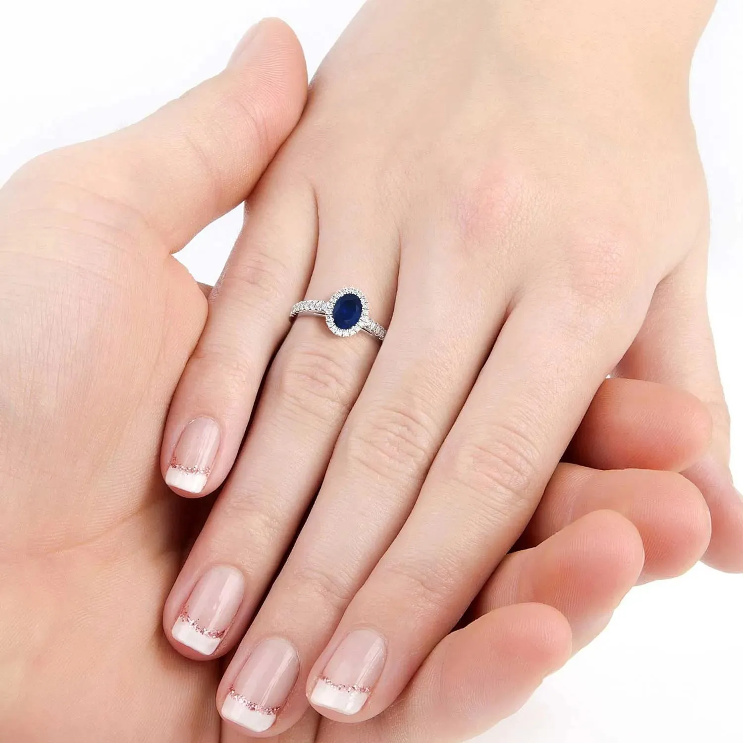 Classic Oval Sapphire Ring - Halo - Irosk®