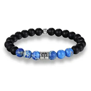 Classy Men Aries Blue Beaded Zodiac Bracelet