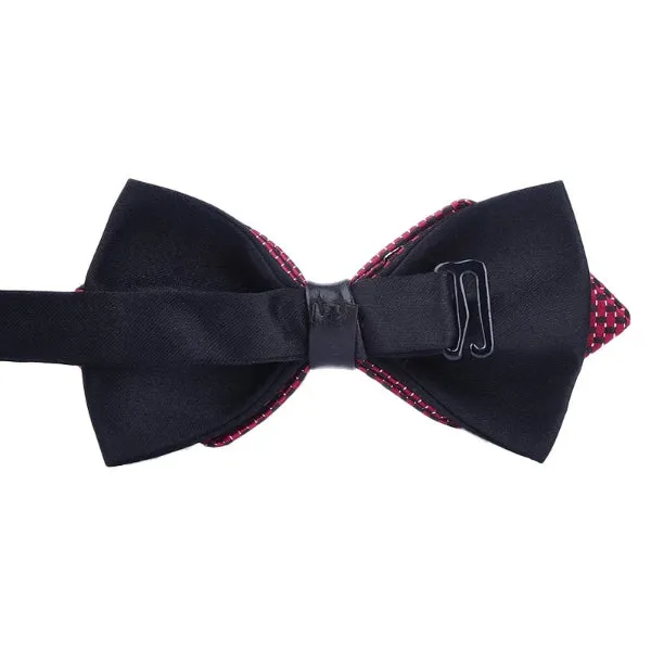 Classy Men Blue Dotted Pre-Tied Diamond Bow Tie