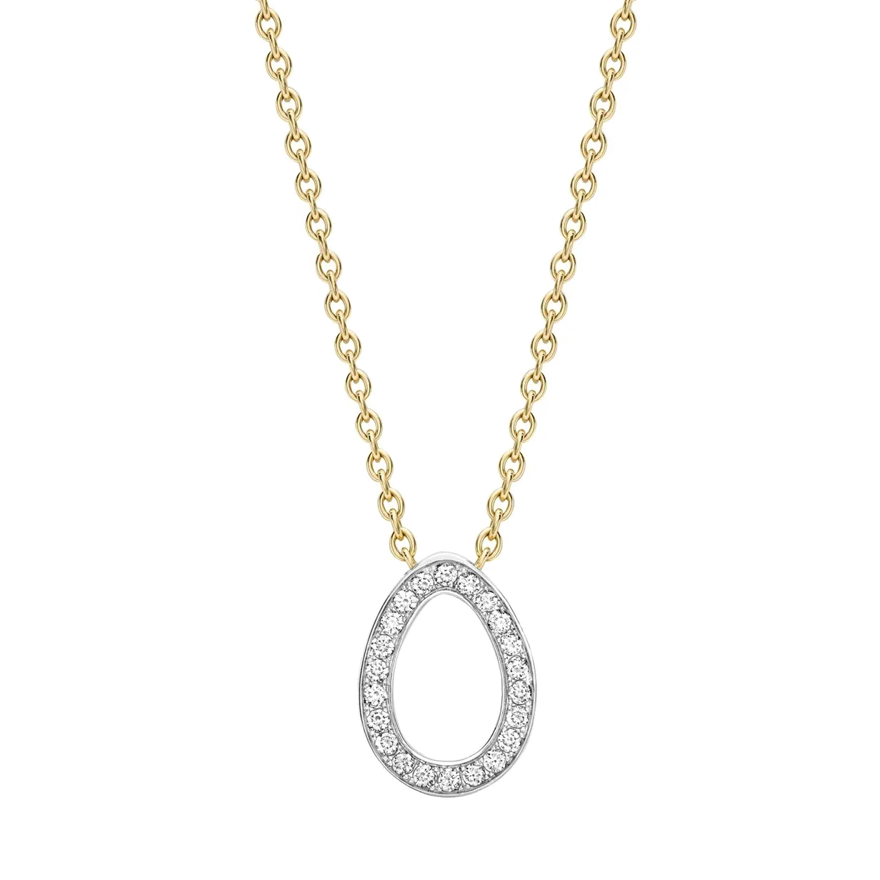 Colours of Love Sasha Yellow & White Gold Diamond Egg Pendant