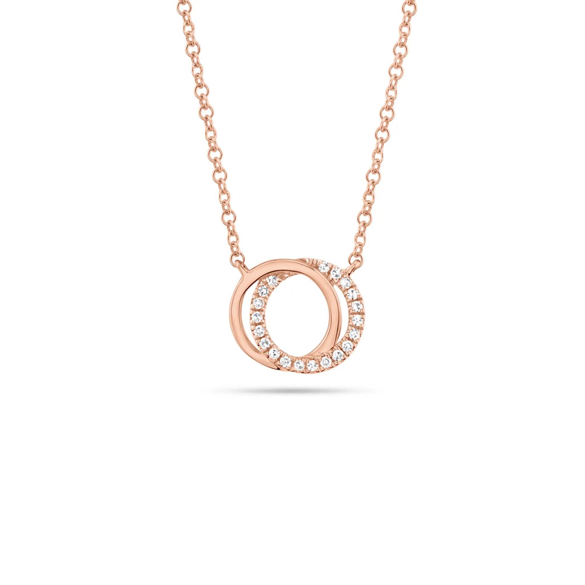 Diamond & Gold Interlocking Circles Pendant