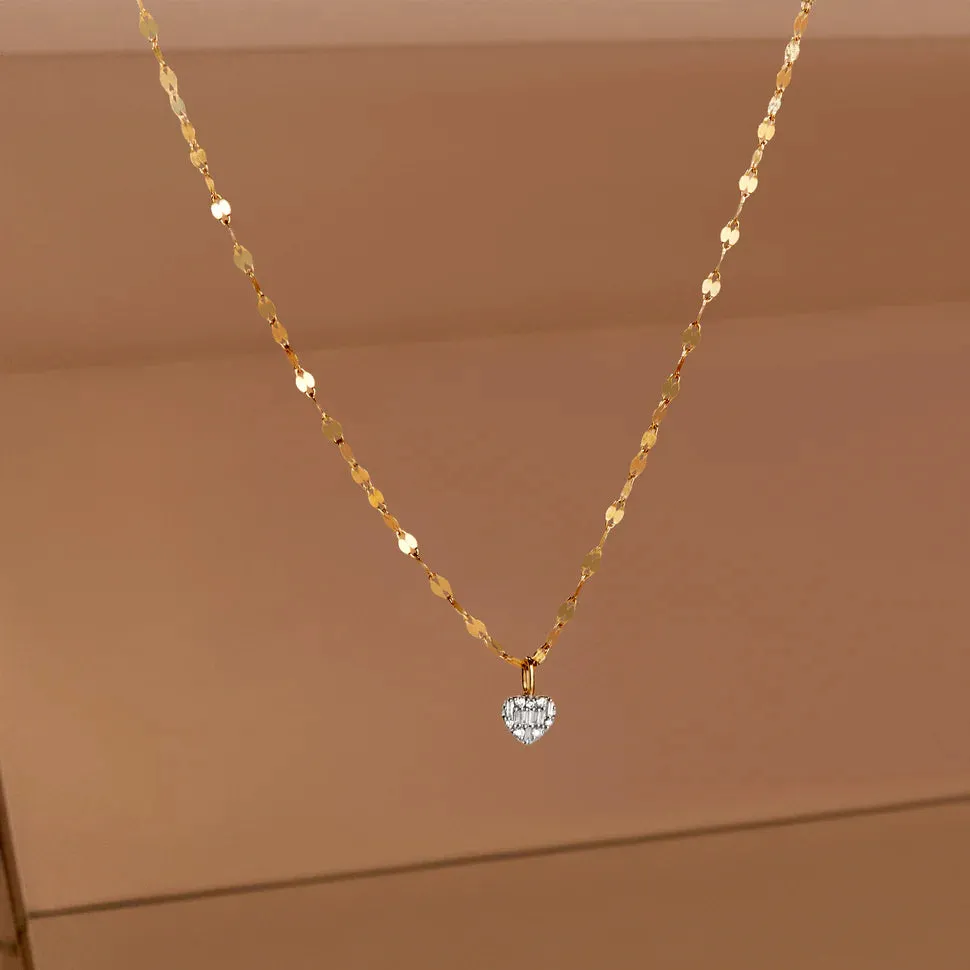 Diamond Heart Chain Necklace in 18k Gold Over Sterling Silver