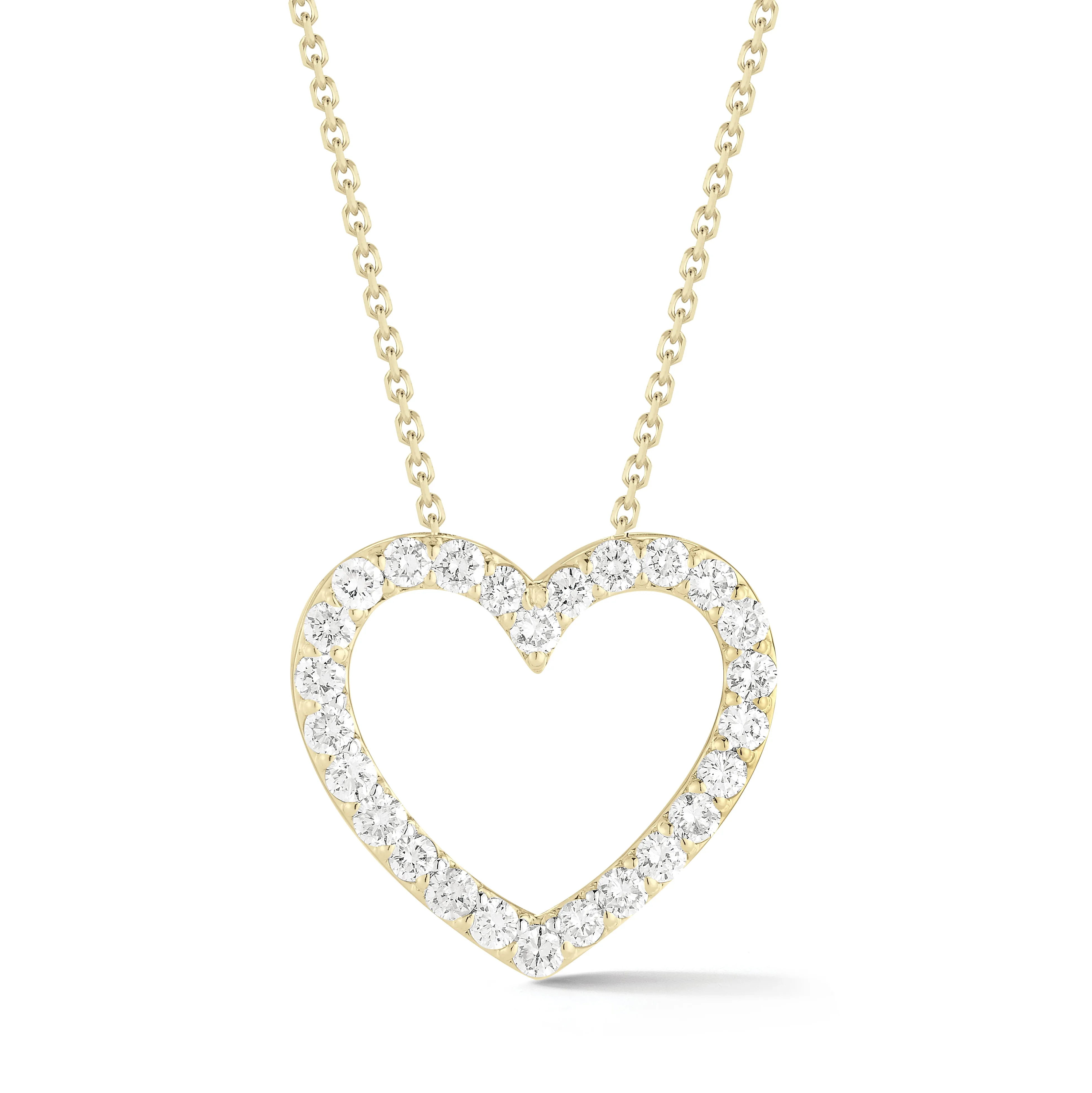 Diamond Heart Cutout Pendant Necklace