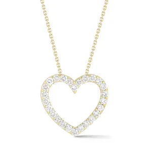 Diamond Heart Cutout Pendant Necklace