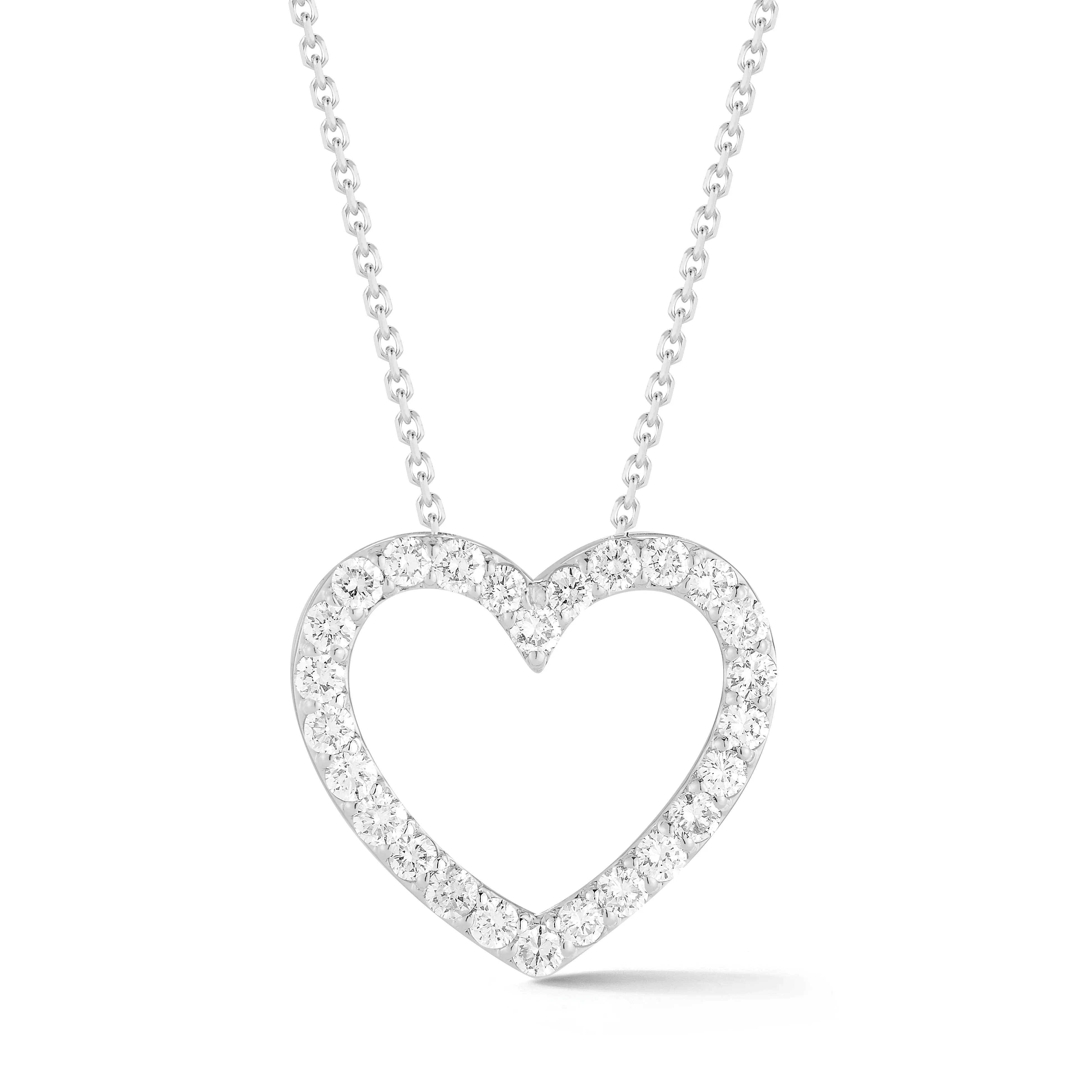 Diamond Heart Cutout Pendant Necklace