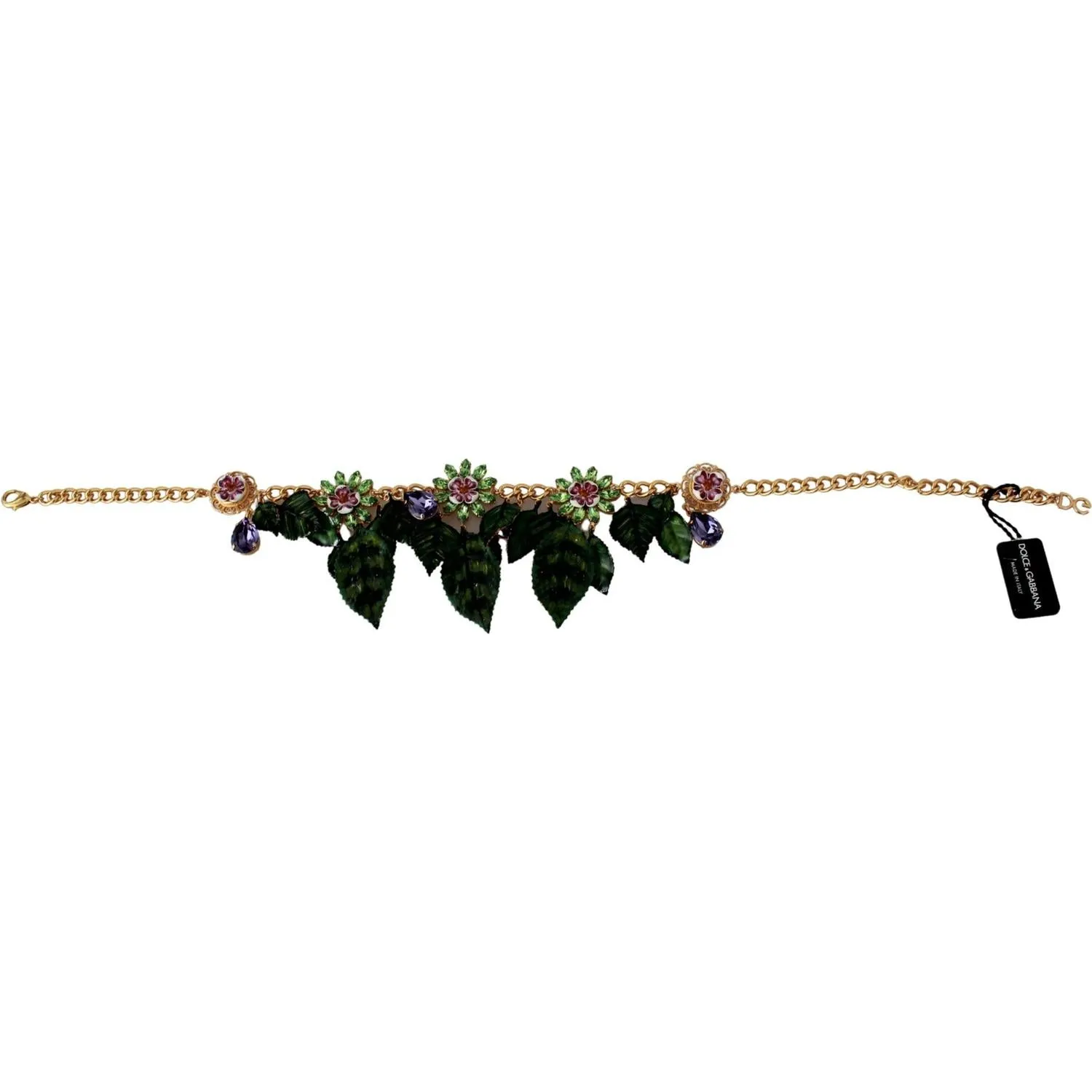 Dolce & Gabbana Elegant Floral Sicily Charm Necklace