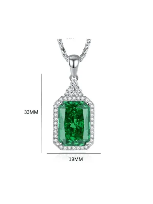 Emerald Cut Statement Necklace 925 Sterling Silver Swarovski Elements Women's Jewelry